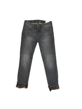 WHBM NWT Blue Skinny ankle jeans with Lace Sz 0
